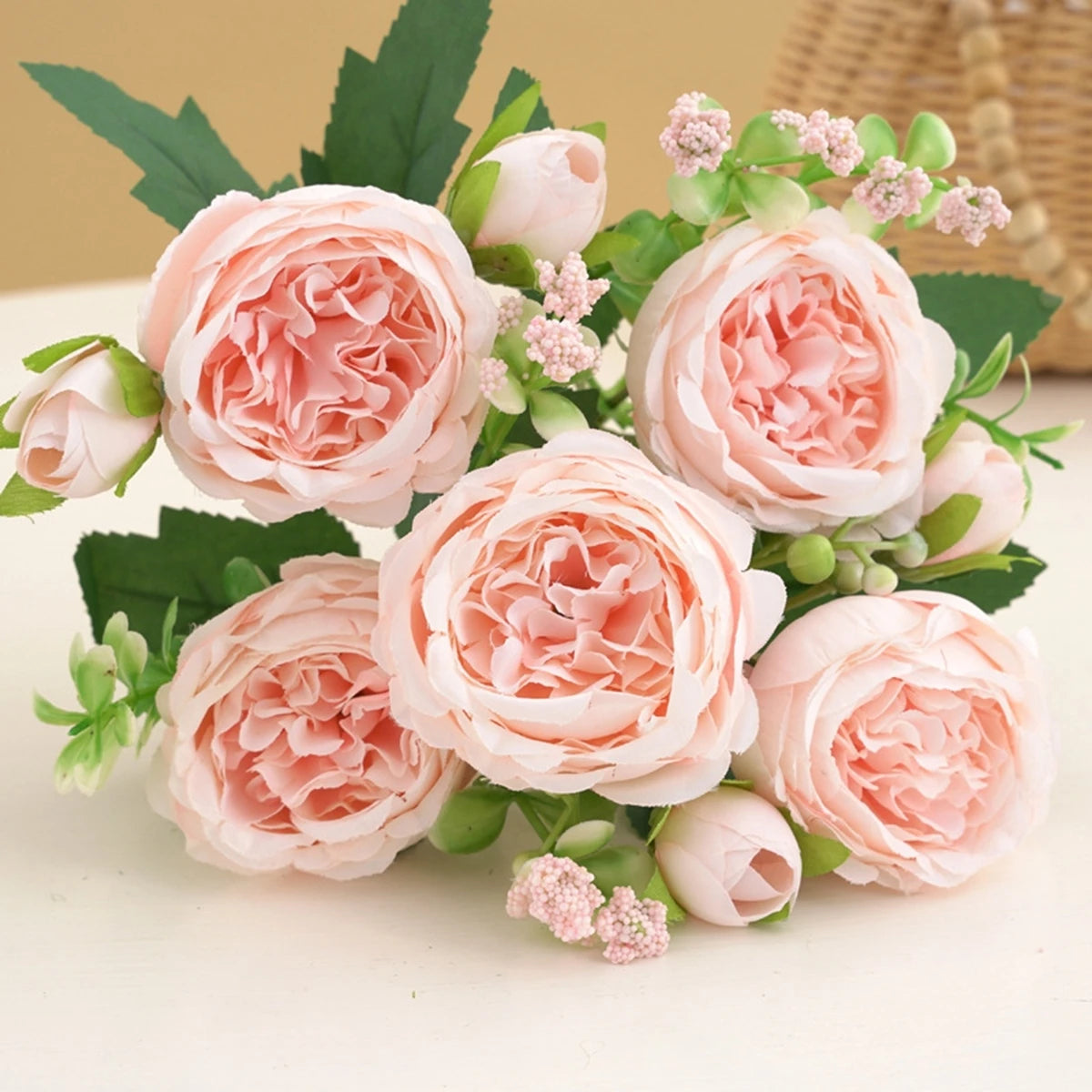 9 Head Peony Bouquet - Artificial Flowers for Weddings