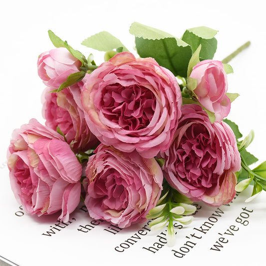 9 Head Peony Bouquet - Artificial Flowers for Weddings