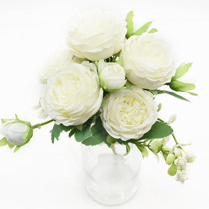 9 Head Peony Bouquet - Artificial Flowers for Weddings