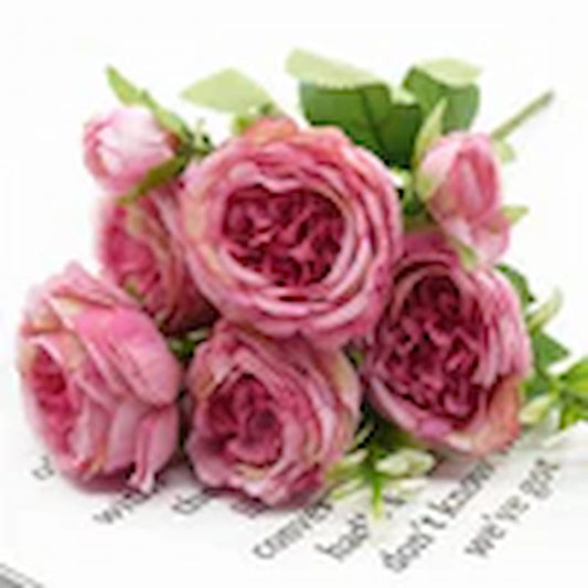 9 Head Peony Bouquet - Artificial Flowers for Weddings